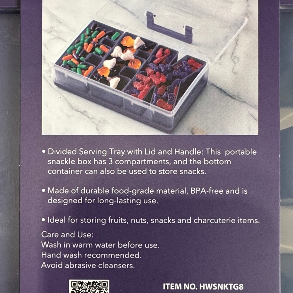 CWC EEK Purple 3-Compartment Snack Box - Portable Food Storage - Picture 4 of 5